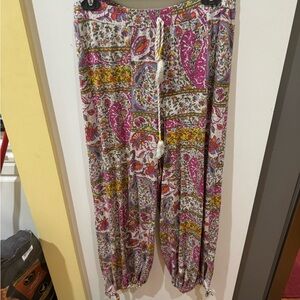 Anthropologie Multicolor Paisley Track Pants